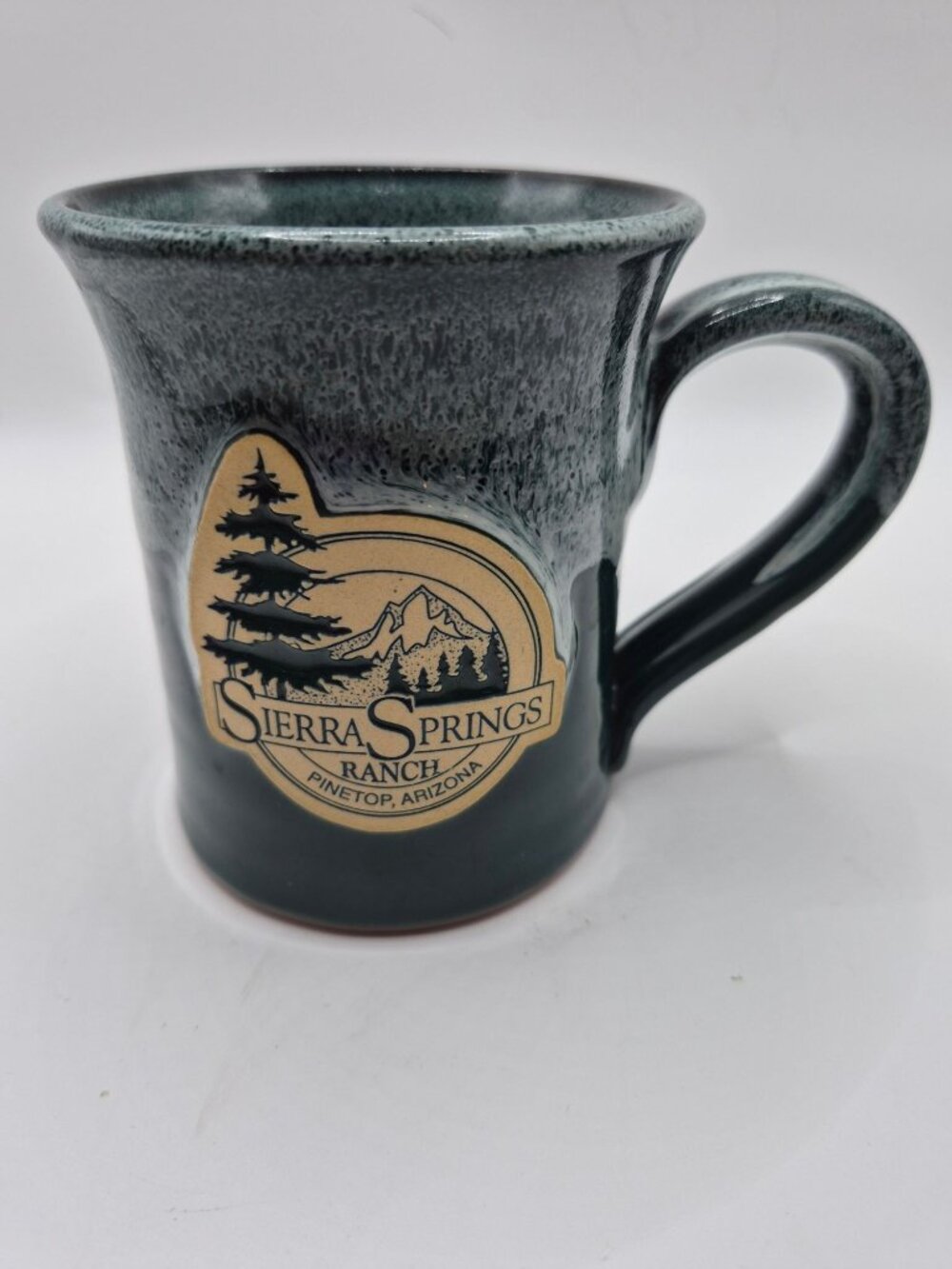 Deneen Pottery Sierra Springs Ranch Pinetop Arizona Stoneware Mug Green